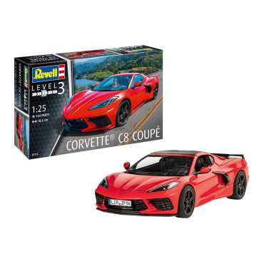 KIT PARA MONTAR REVELL CORVETTE C8 COUPÉ 1/25 144 PEÇAS REV 07714
